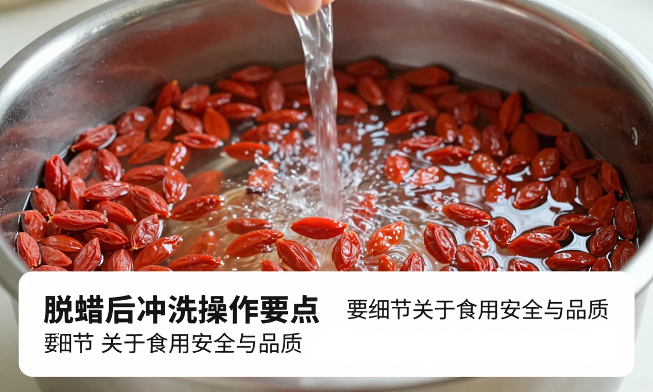 枸杞脱蜡后冲洗操作要点 这些细节关乎食用安全与品质